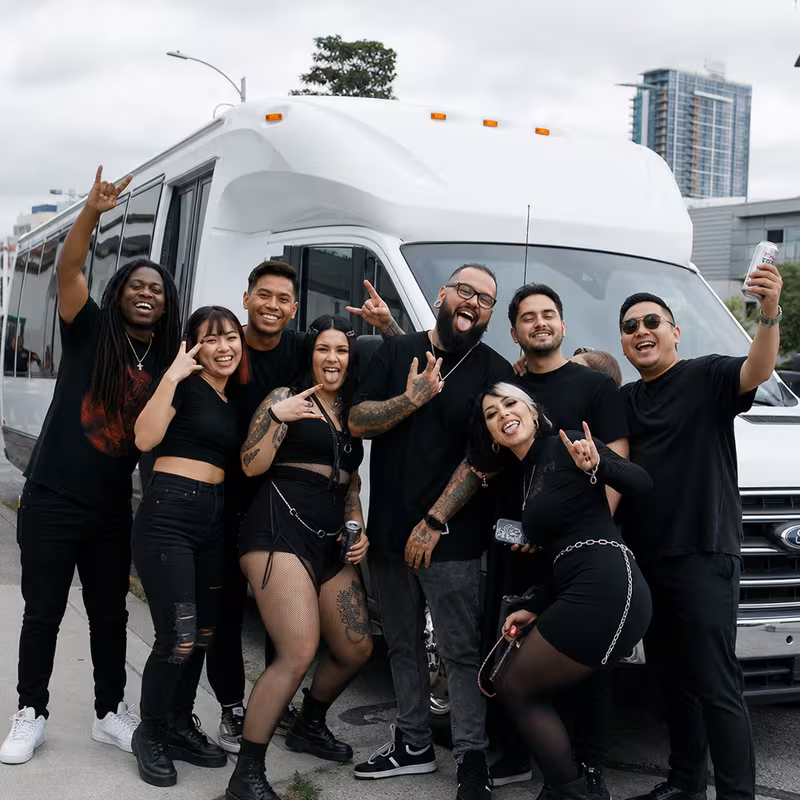 Black Mercedes Sprinter van staged for an Indianapolis Concert Transportation group