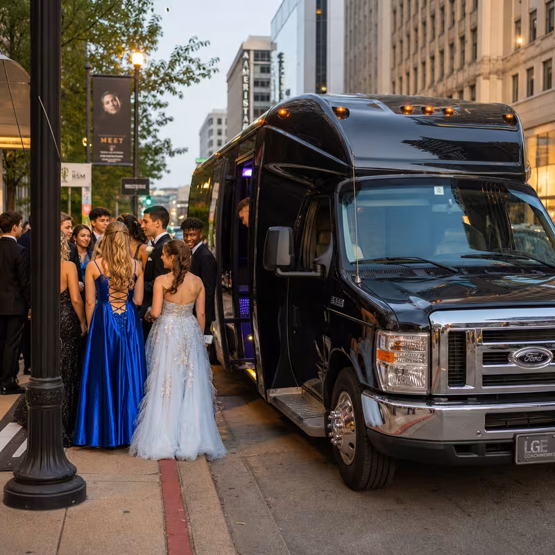 Passengers loading luggage while boarding an Indianapolis group shuttle
