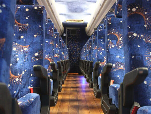 Bloomington 50 passenger Charter Bus Interior