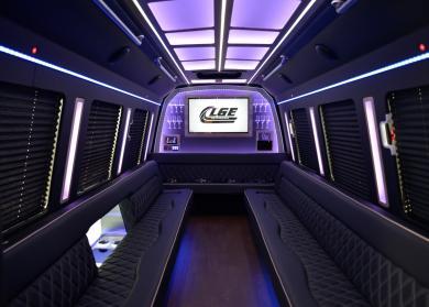 Lafayette 18 Passenger Limo Bus Interior