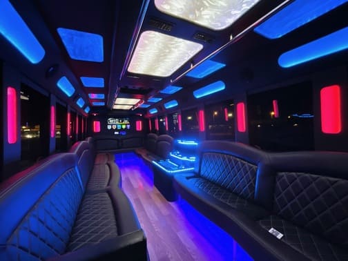 Evansville 35 Passenger Party Bus Interior