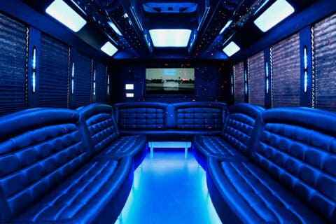 Evansville 36 Passenger Party Bus Interior