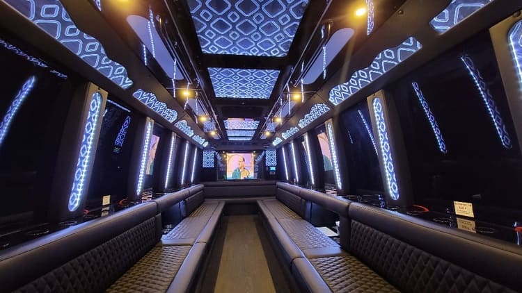 Kokomo 40 Passenger Limo Bus Interior